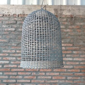 Lámpara de mimbre modelo Jazmín - Gris